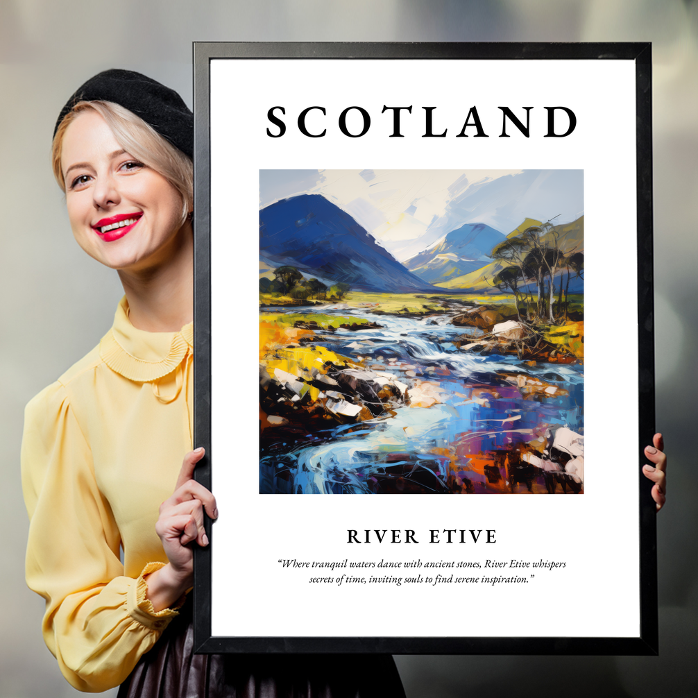 Person holding a poster of River Etive