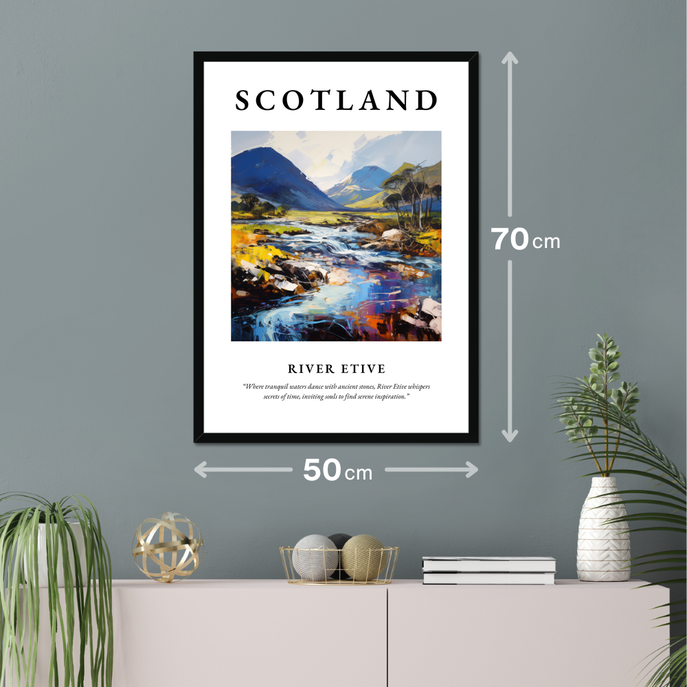 Poster of River Etive hanging on a wall