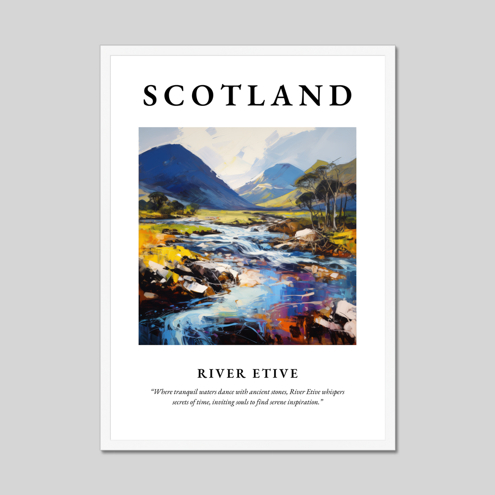 Poster in a white frame with the word Scotland