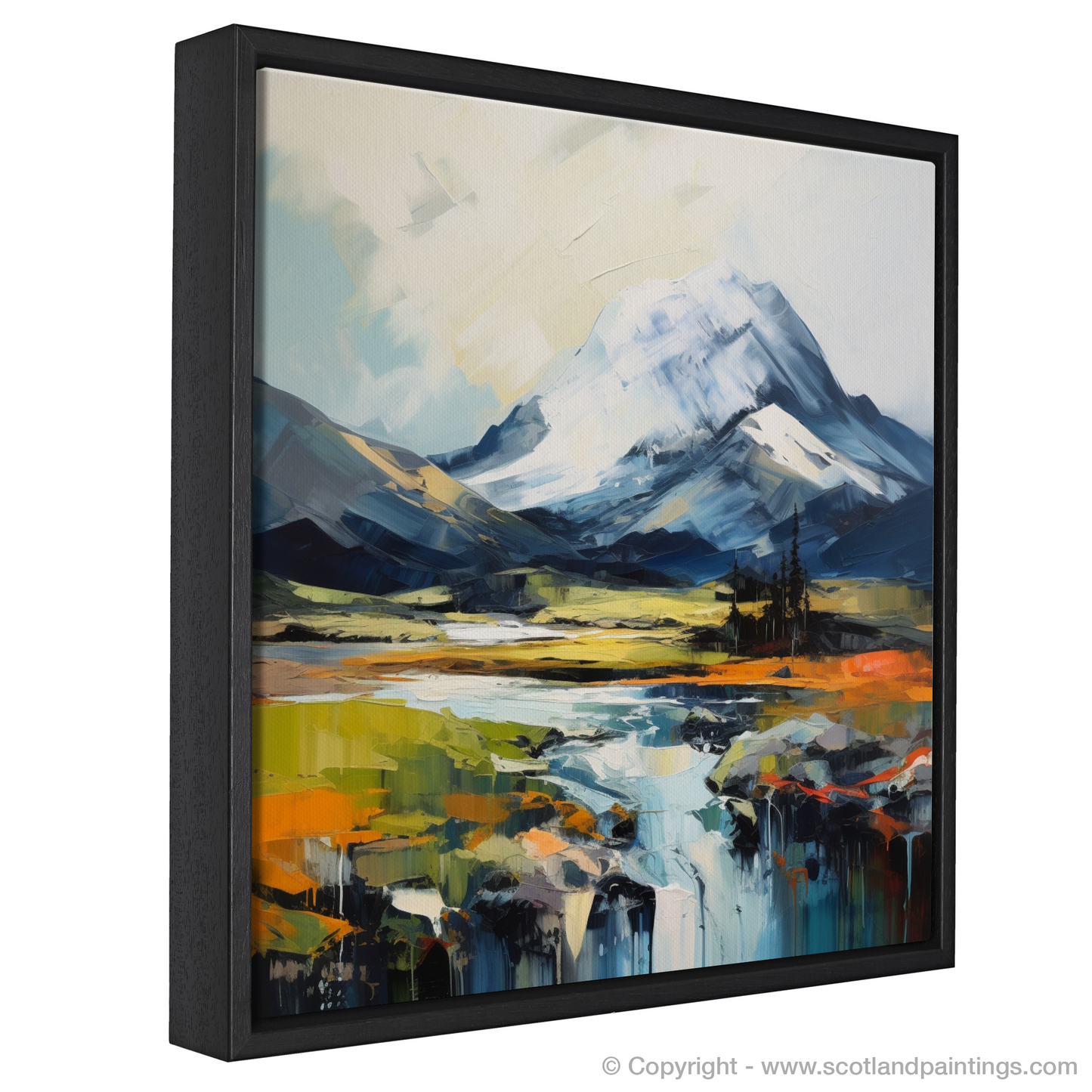 Painting and Art Print of Ben More entitled "Majestic Ben More: An Expressionist Ode to Scotland's Wild Highlands".