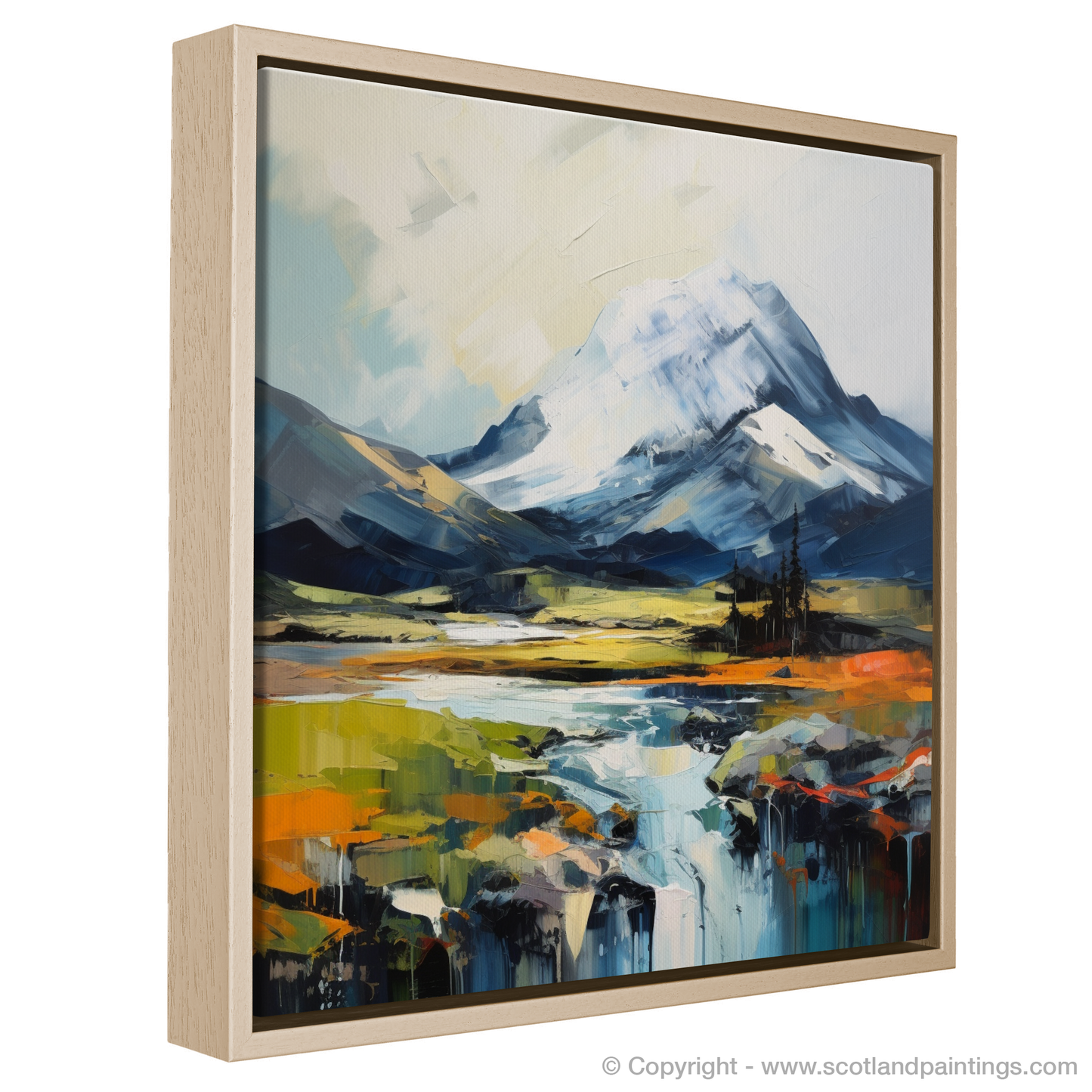 Painting and Art Print of Ben More entitled "Majestic Ben More: An Expressionist Ode to Scotland's Wild Highlands".