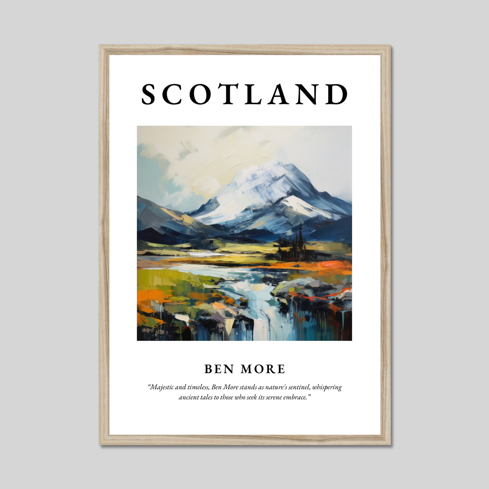 Poster in a natural frame with the word Scotland