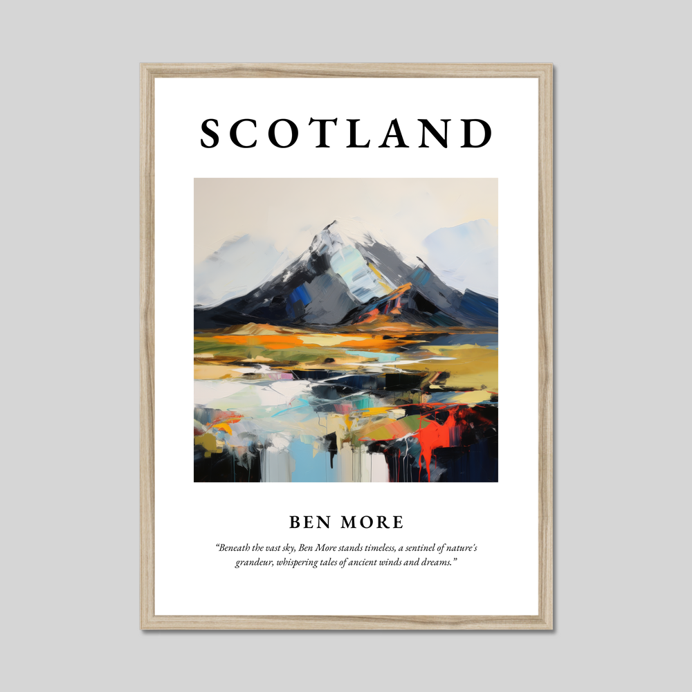 Poster in a natural frame with the word Scotland