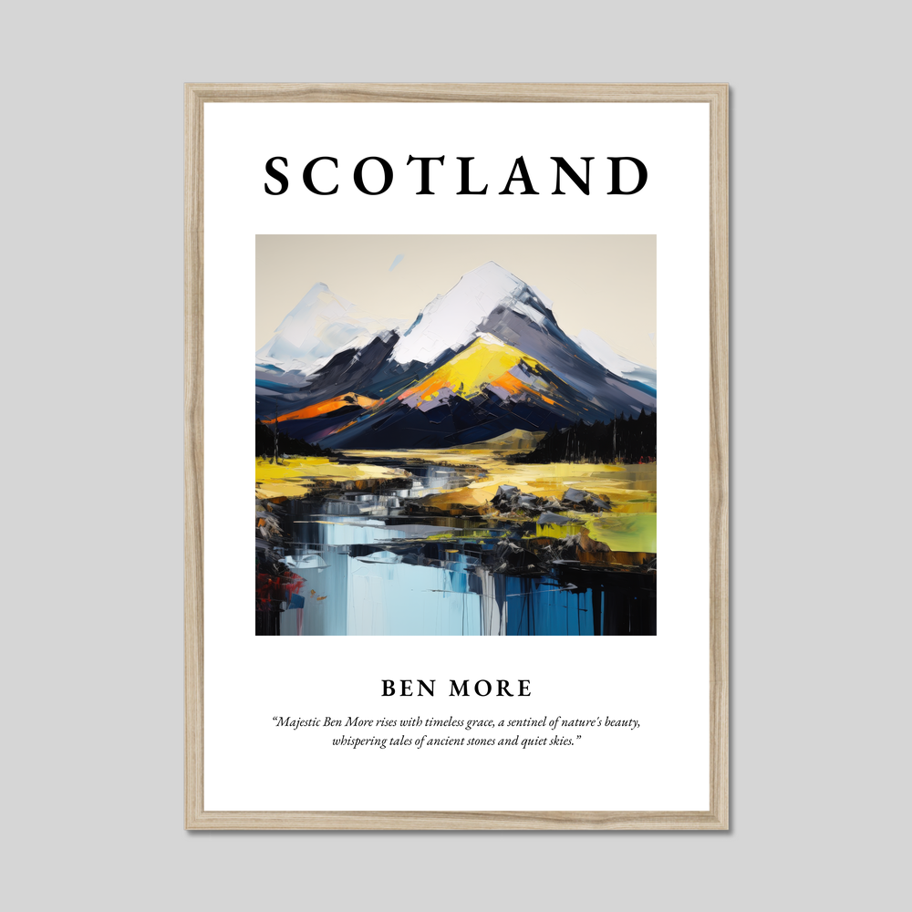 Poster in a natural frame with the word Scotland