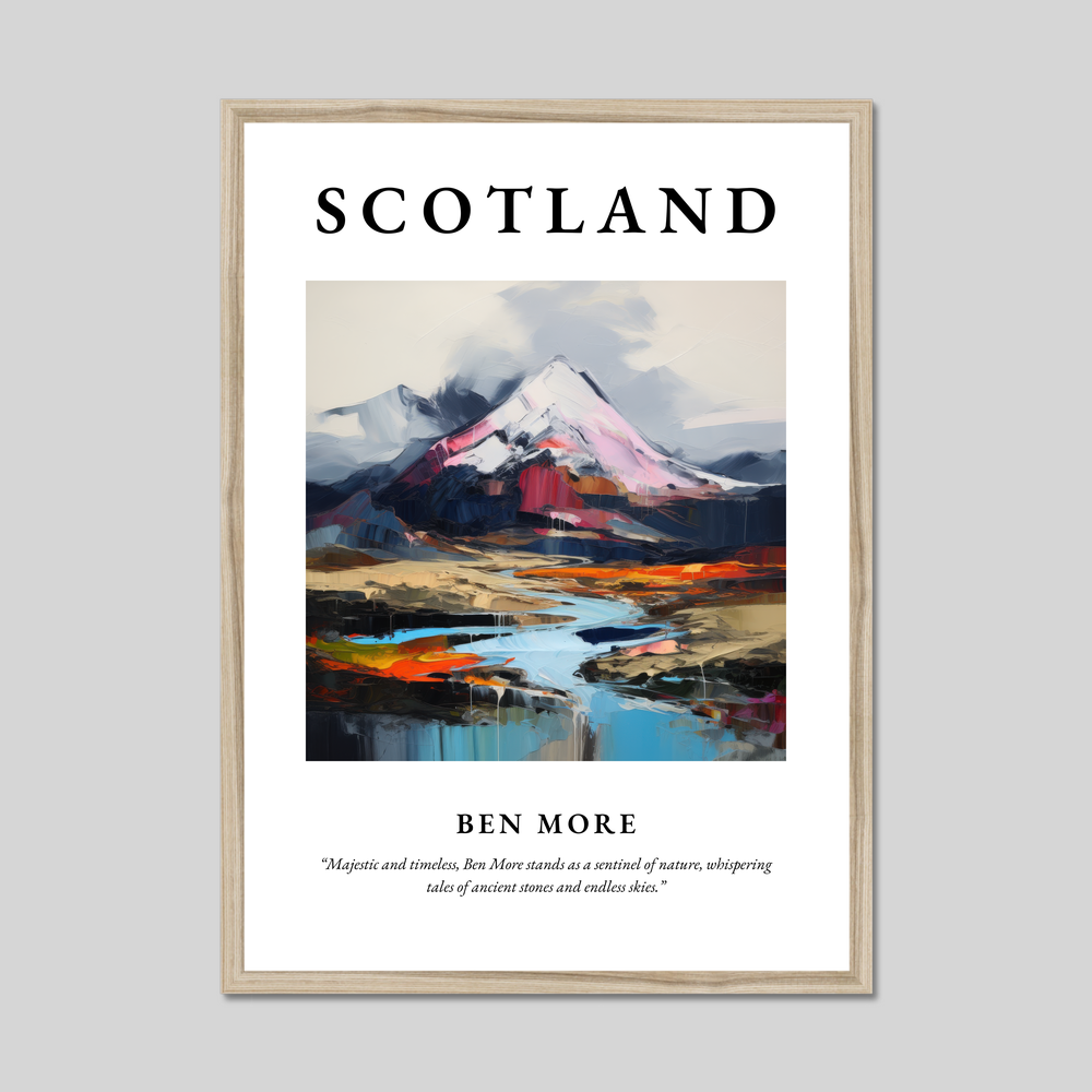 Poster in a natural frame with the word Scotland