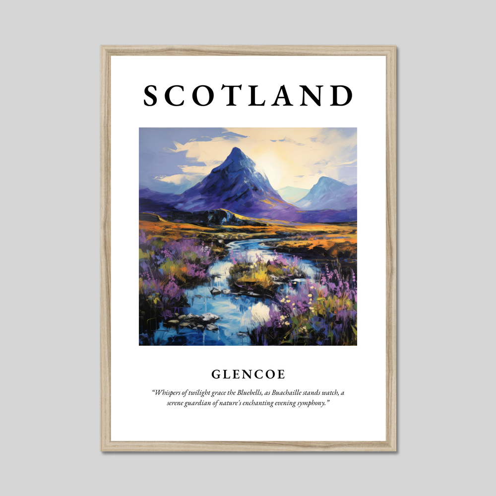 Poster in a natural frame with the word Scotland