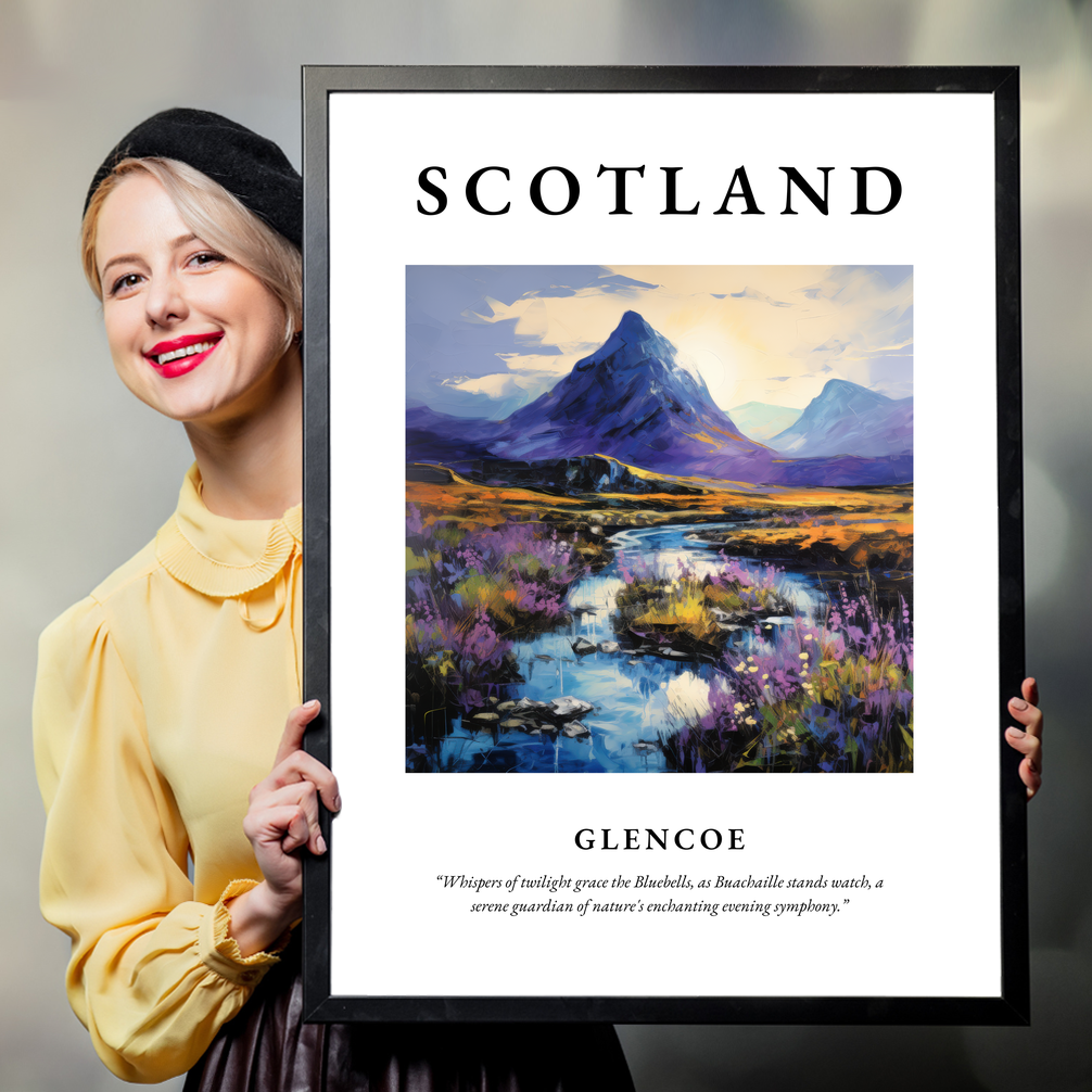 Person holding a poster of Glencoe