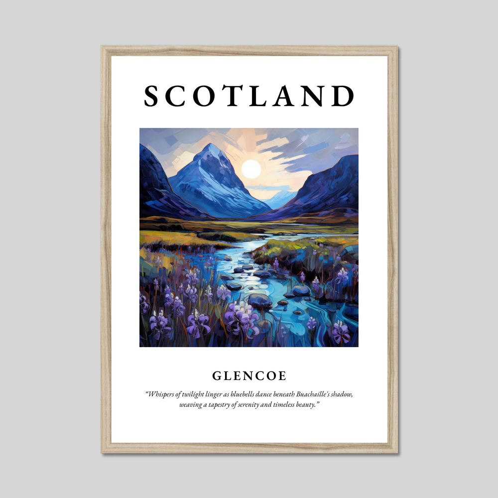 Poster in a natural frame with the word Scotland