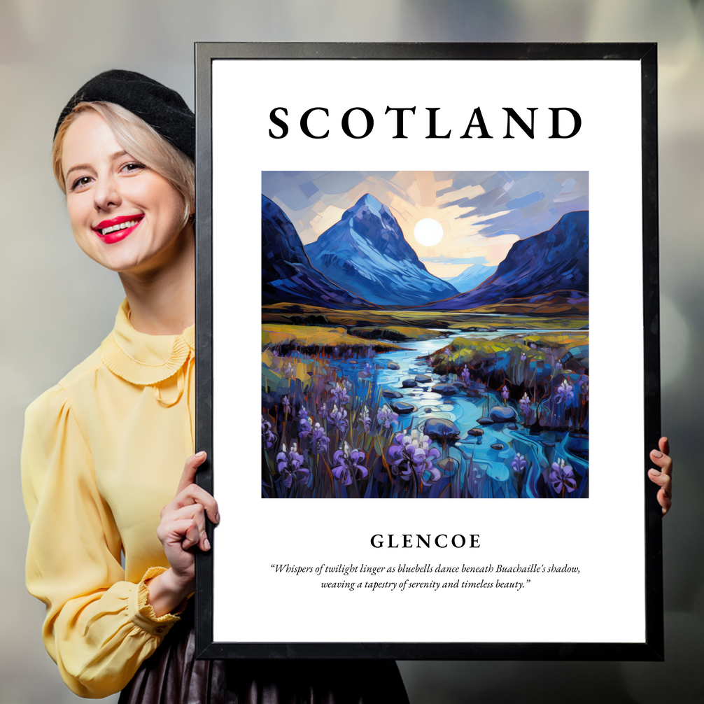 Person holding a poster of Glencoe