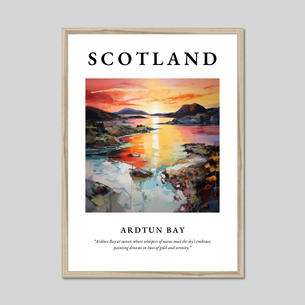 Poster in a natural frame with the word Scotland