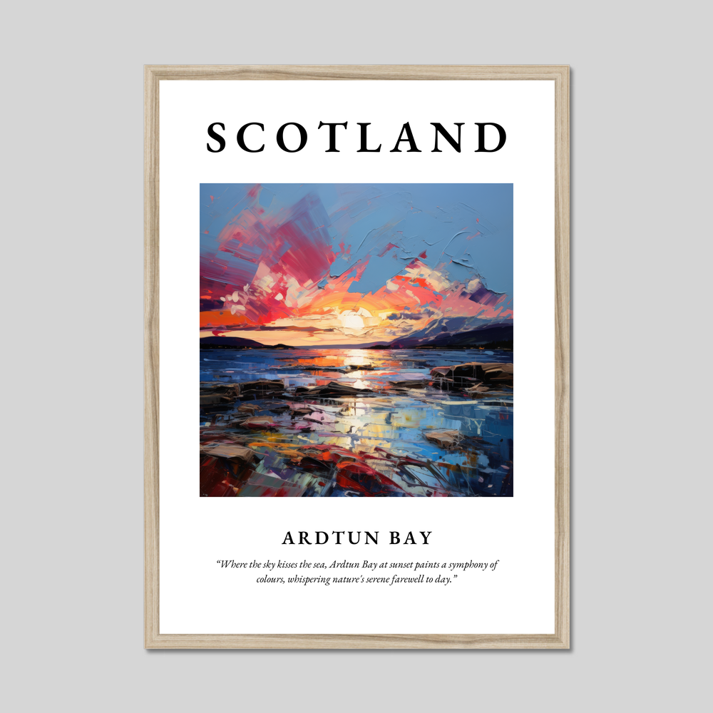 Poster in a natural frame with the word Scotland