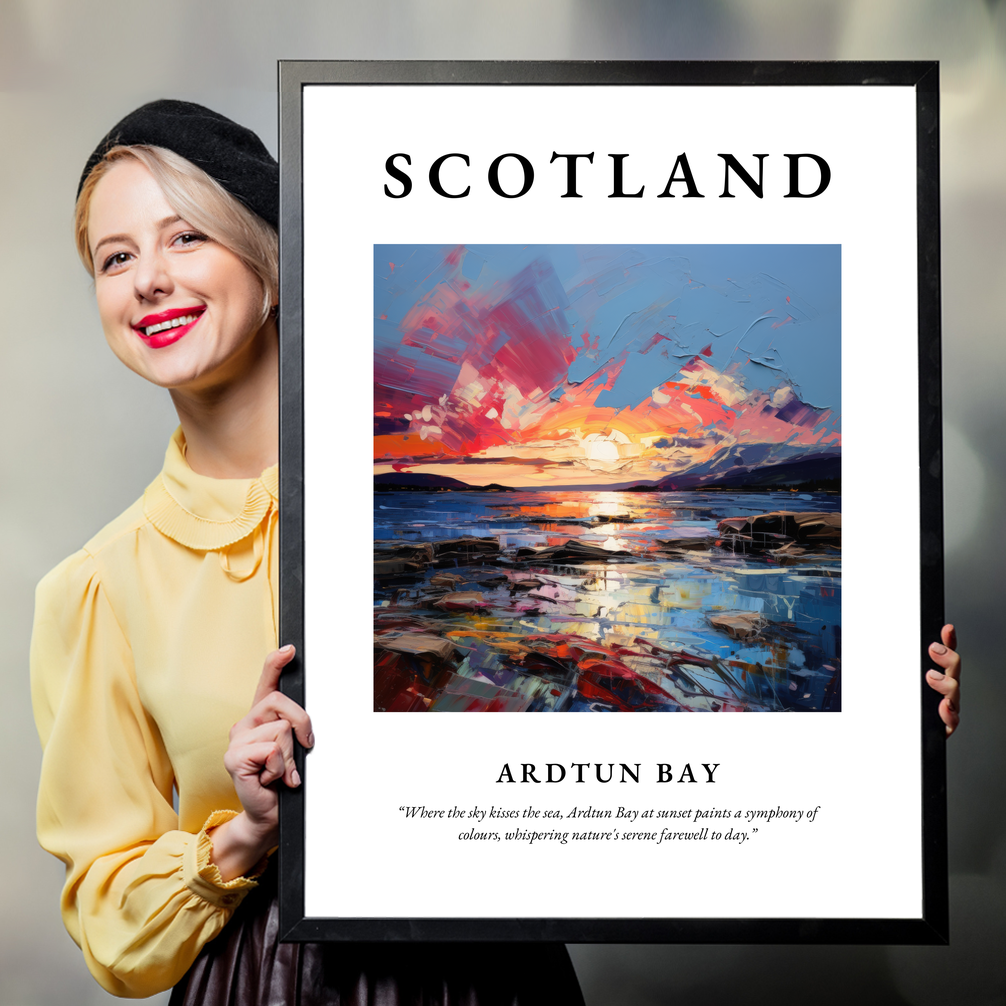 Person holding a poster of Ardtun Bay