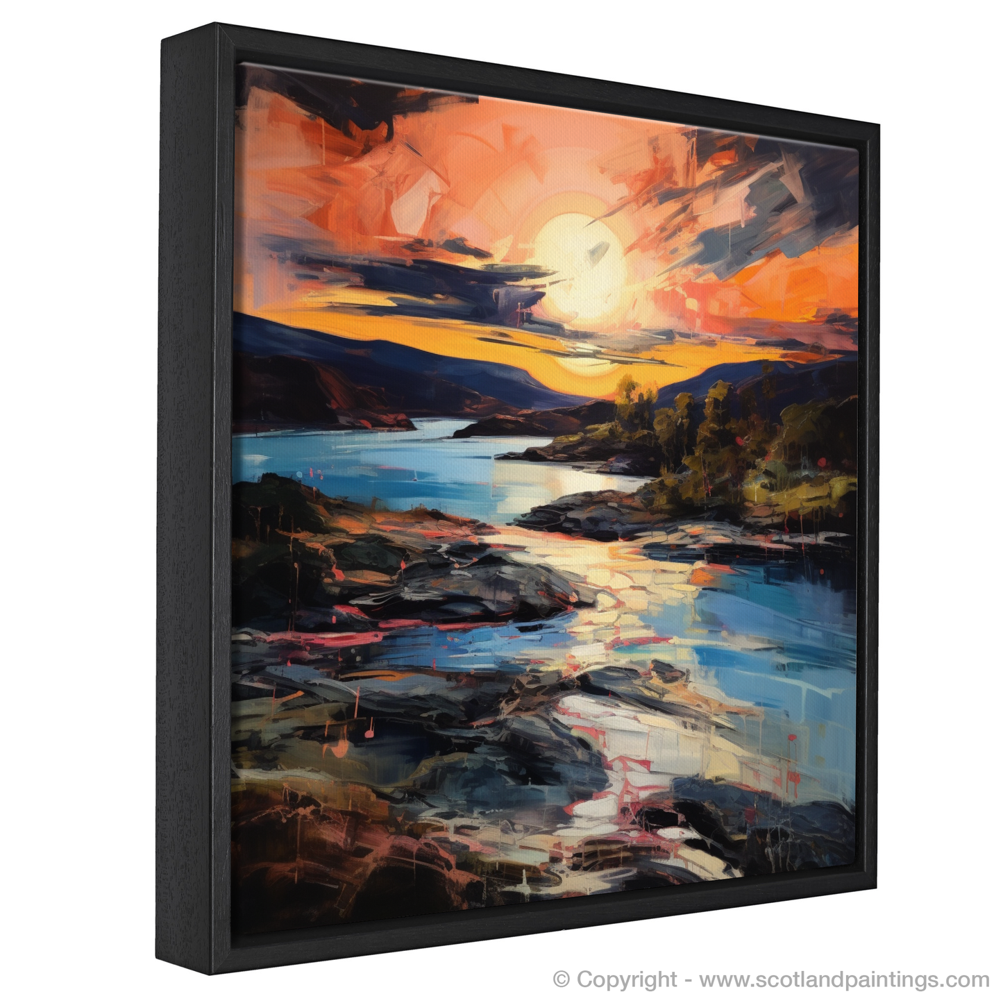 Painting and Art Print of Ardtun Bay at sunset. Ardtun Bay Sunset Serenade.