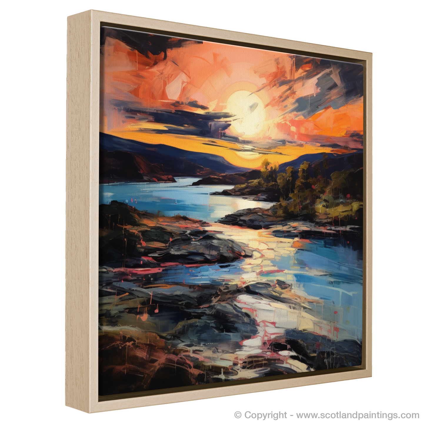 Painting and Art Print of Ardtun Bay at sunset. Ardtun Bay Sunset Serenade.