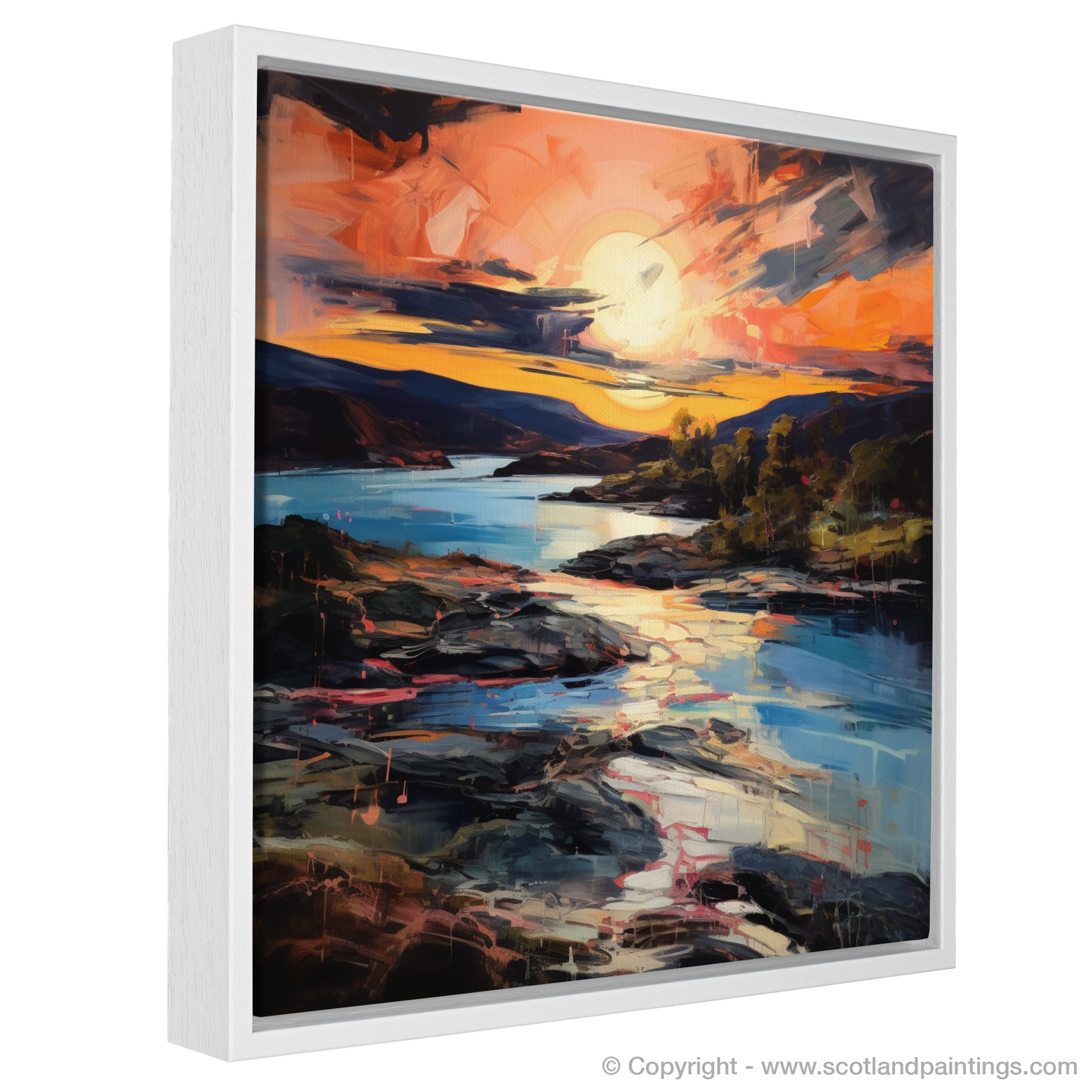 Painting and Art Print of Ardtun Bay at sunset. Ardtun Bay Sunset Serenade.