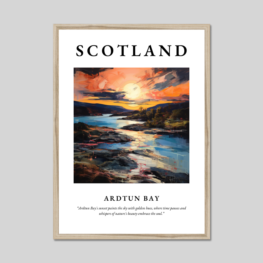 Poster in a natural frame with the word Scotland