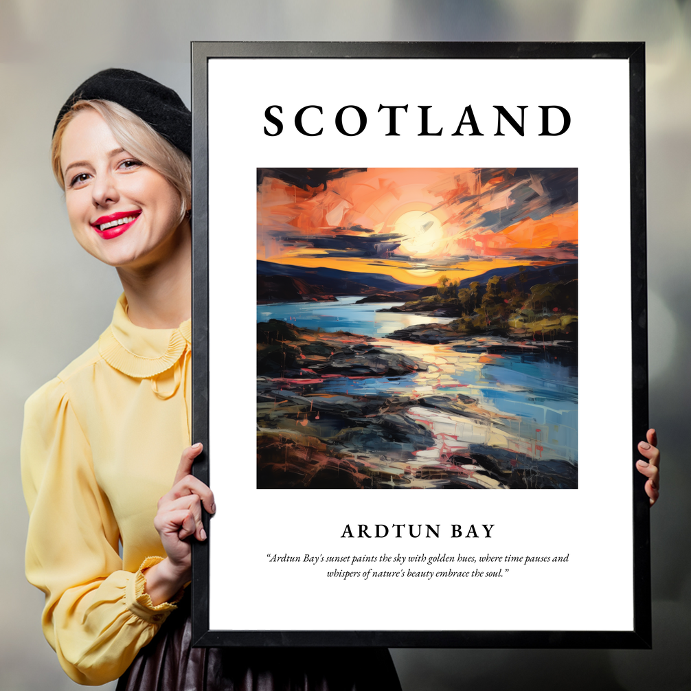 Person holding a poster of Ardtun Bay