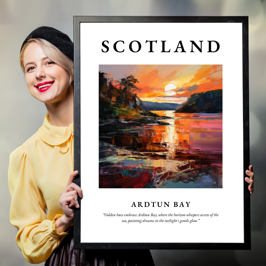 Person holding a poster of Ardtun Bay