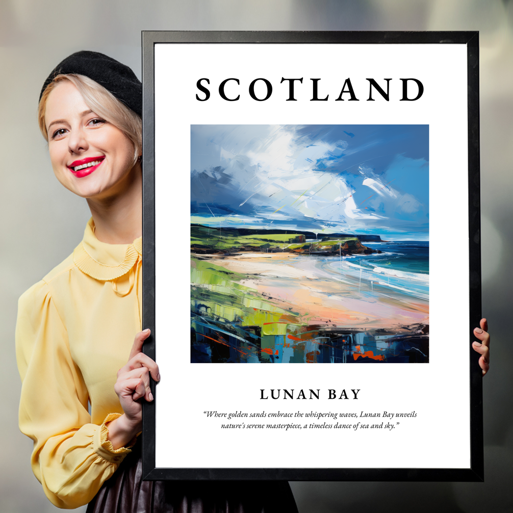 Person holding a poster of Lunan Bay