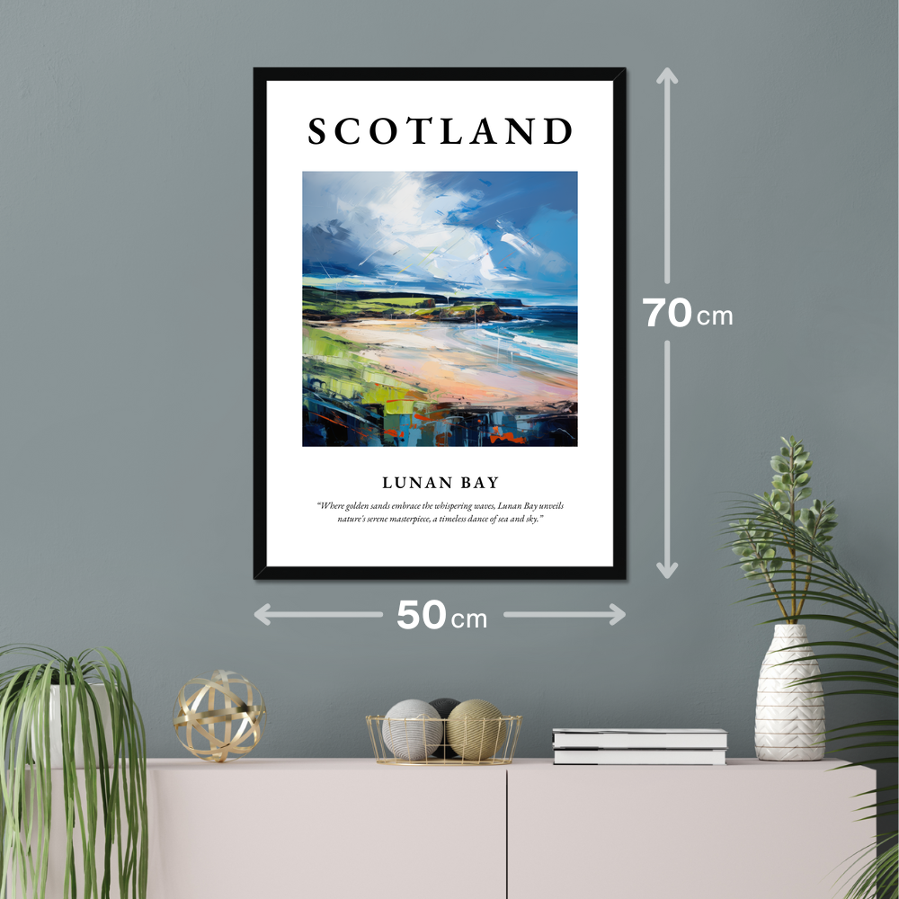 Poster of Lunan Bay hanging on a wall