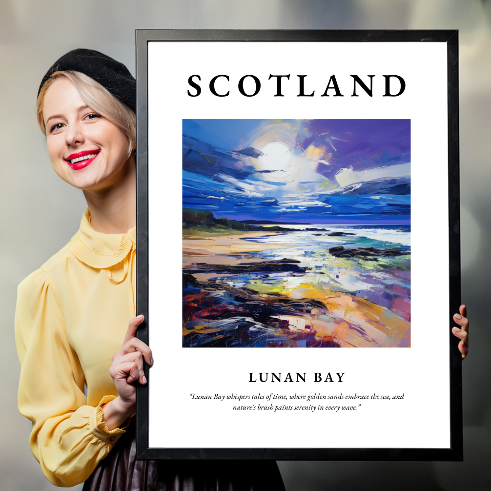 Person holding a poster of Lunan Bay