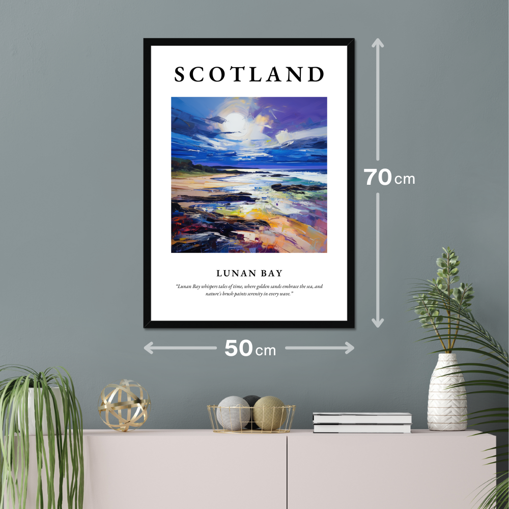 Poster of Lunan Bay hanging on a wall