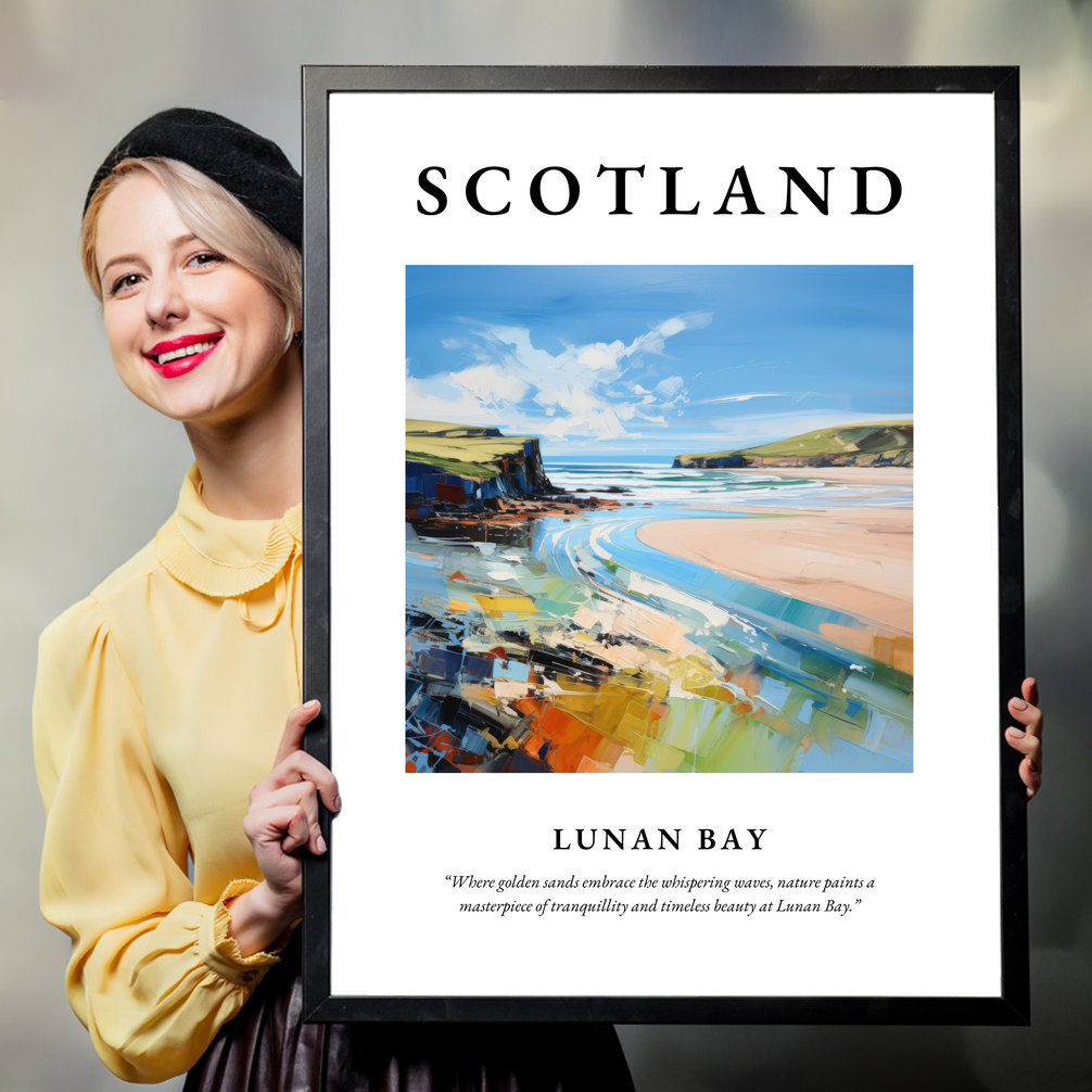 Person holding a poster of Lunan Bay