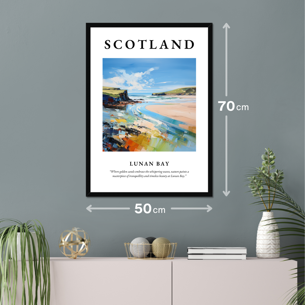 Poster of Lunan Bay hanging on a wall