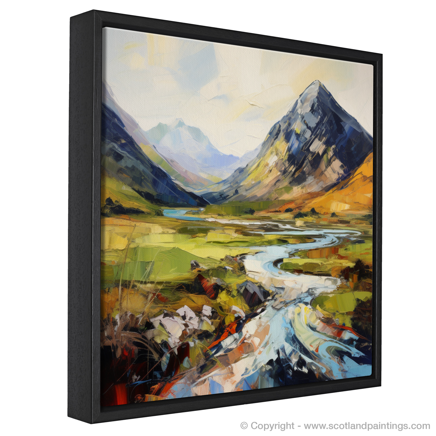 Painting and Art Print of Glencoe, Argyll and Bute entitled "Expressionist Ode to Glencoe: The Spirit of the Scottish Highlands".