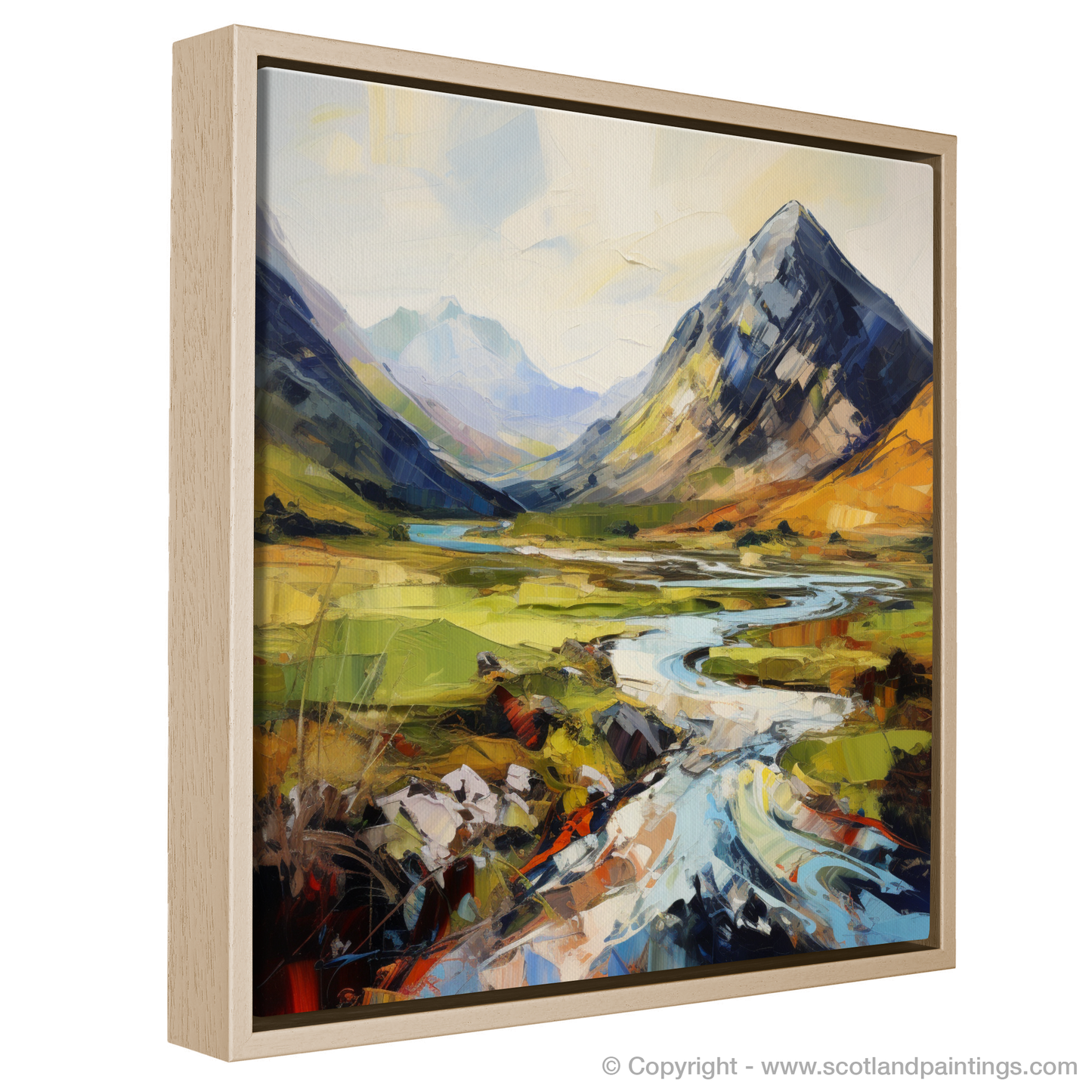 Painting and Art Print of Glencoe, Argyll and Bute entitled "Expressionist Ode to Glencoe: The Spirit of the Scottish Highlands".