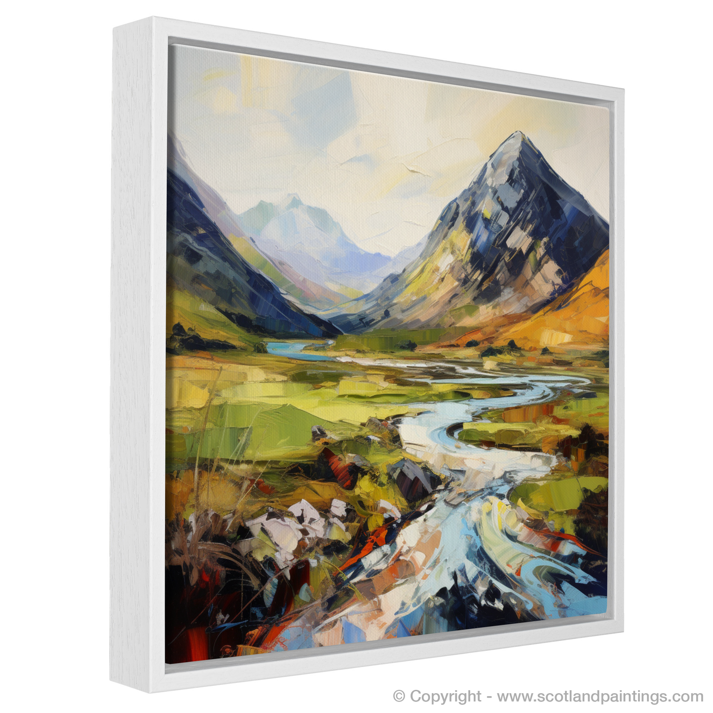 Painting and Art Print of Glencoe, Argyll and Bute entitled "Expressionist Ode to Glencoe: The Spirit of the Scottish Highlands".