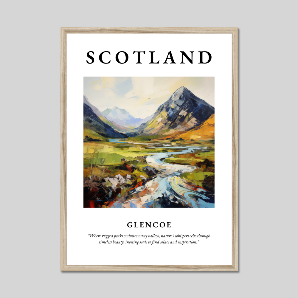 Poster in a natural frame with the word Scotland