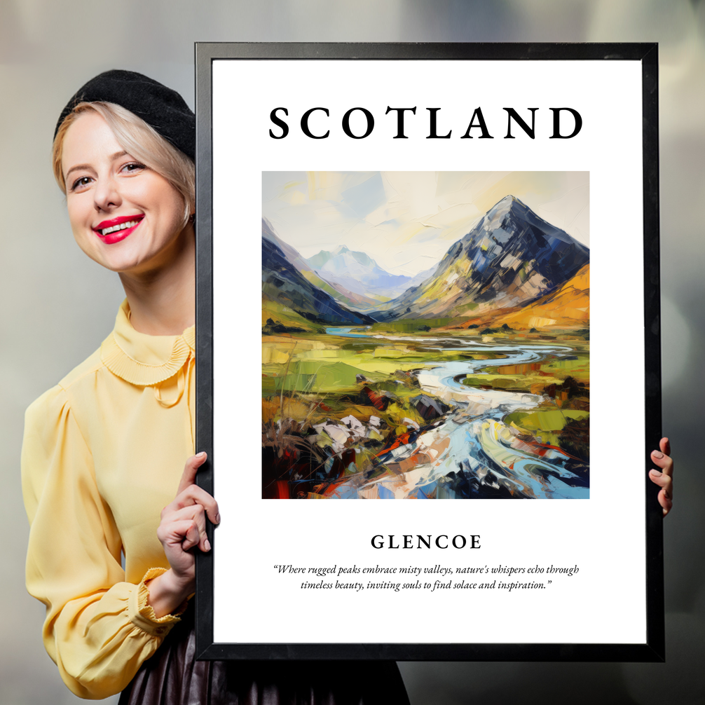 Person holding a poster of Glencoe