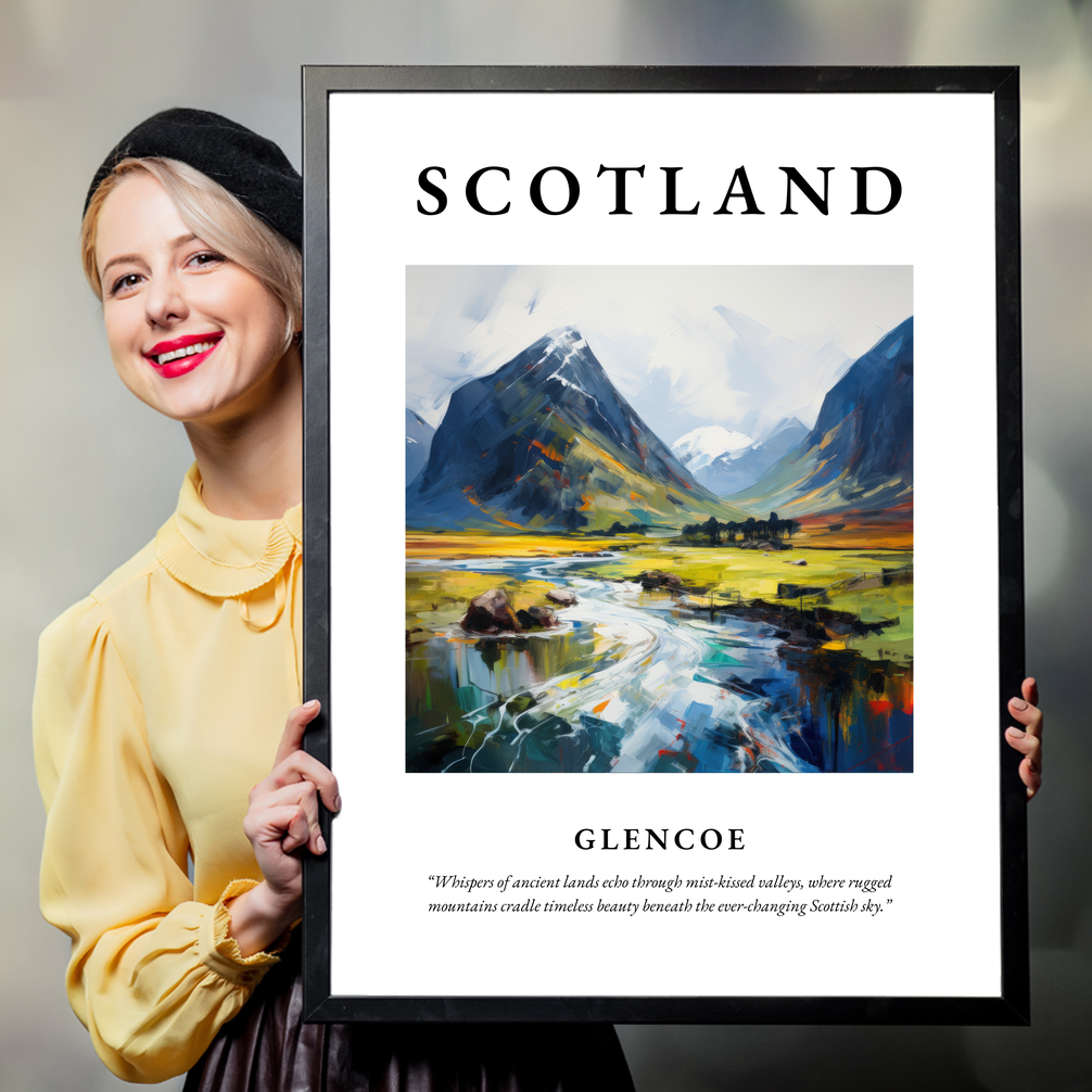 Person holding a poster of Glencoe