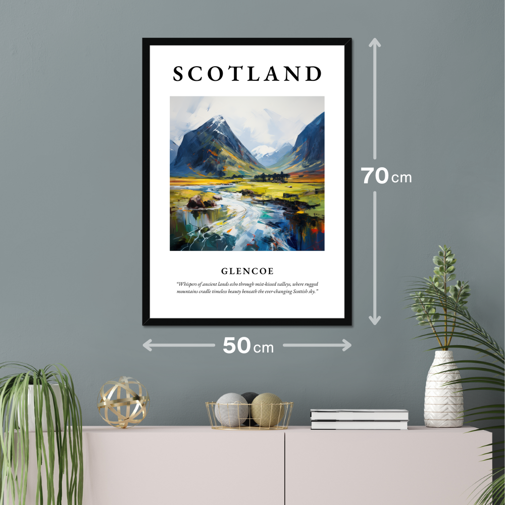 Poster of Glencoe hanging on a wall