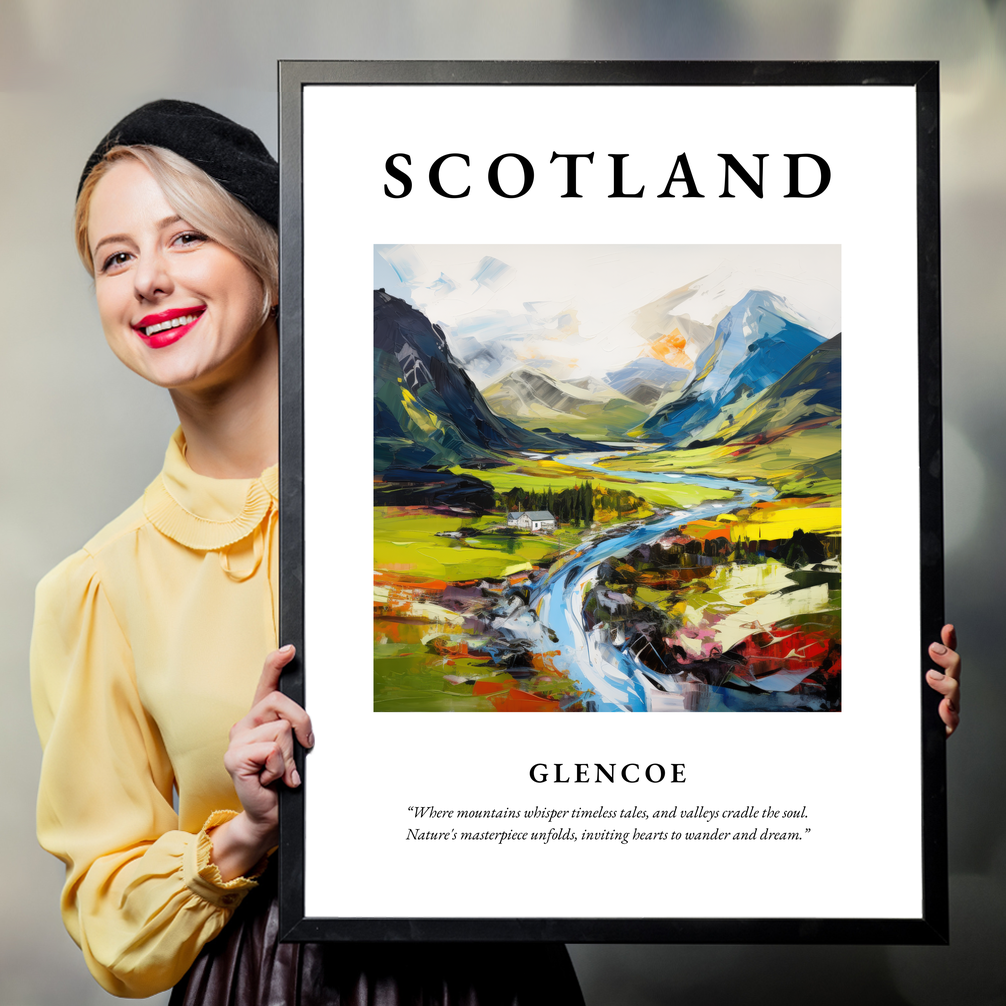 Person holding a poster of Glencoe