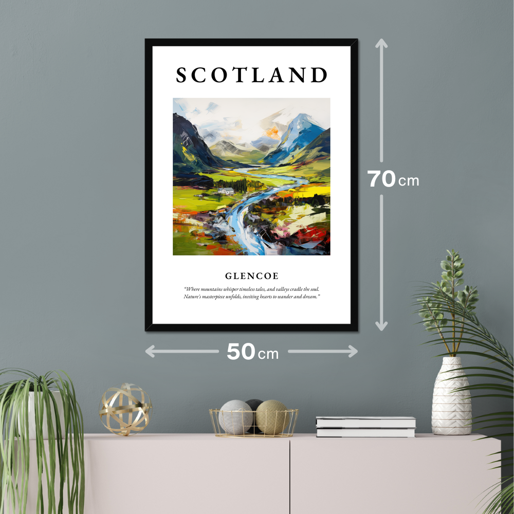 Poster of Glencoe hanging on a wall