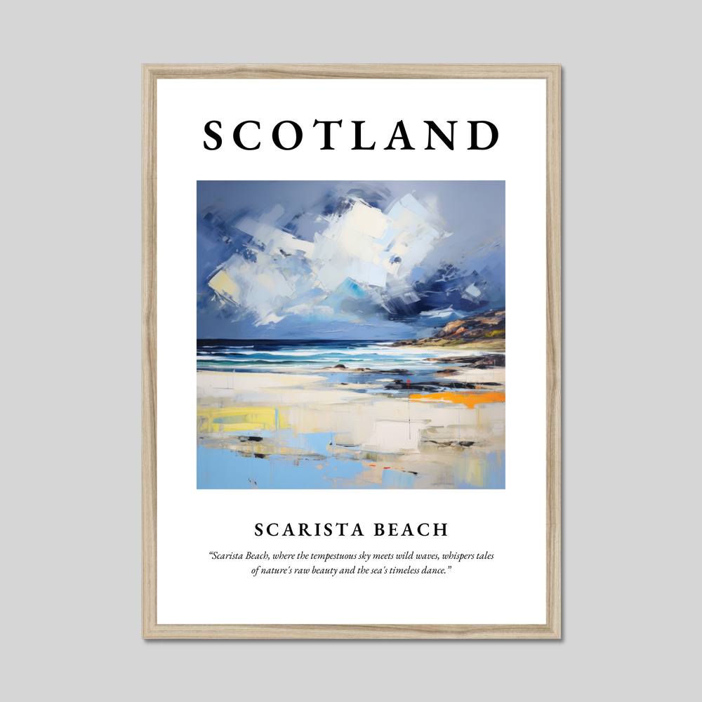 Poster in a natural frame with the word Scotland