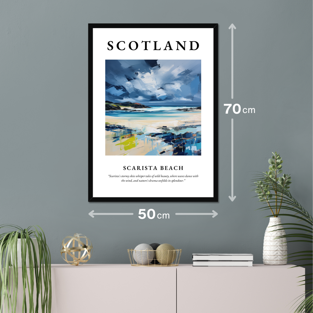 Poster of Scarista Beach hanging on a wall