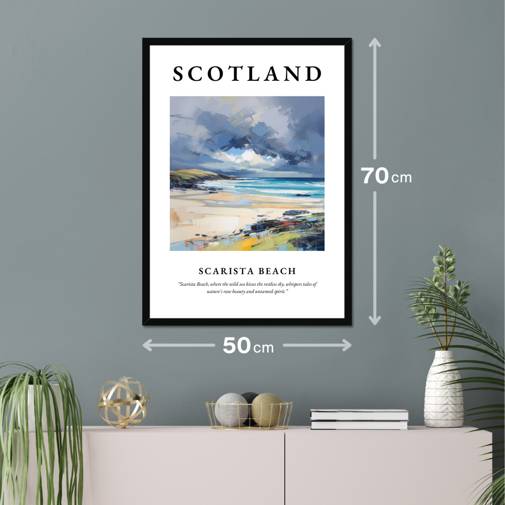 Poster of Scarista Beach hanging on a wall