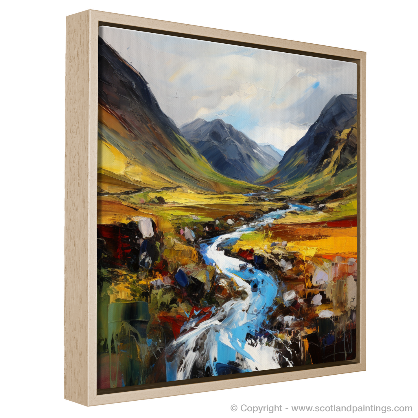 Painting and Art Print of Glen Nevis, Highlands entitled "Highland Vitality: An Expressionist Ode to Glen Nevis".