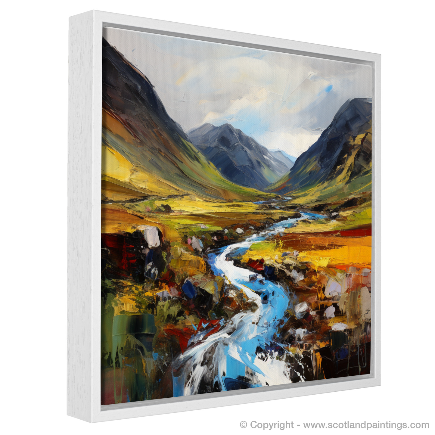 Painting and Art Print of Glen Nevis, Highlands entitled "Highland Vitality: An Expressionist Ode to Glen Nevis".