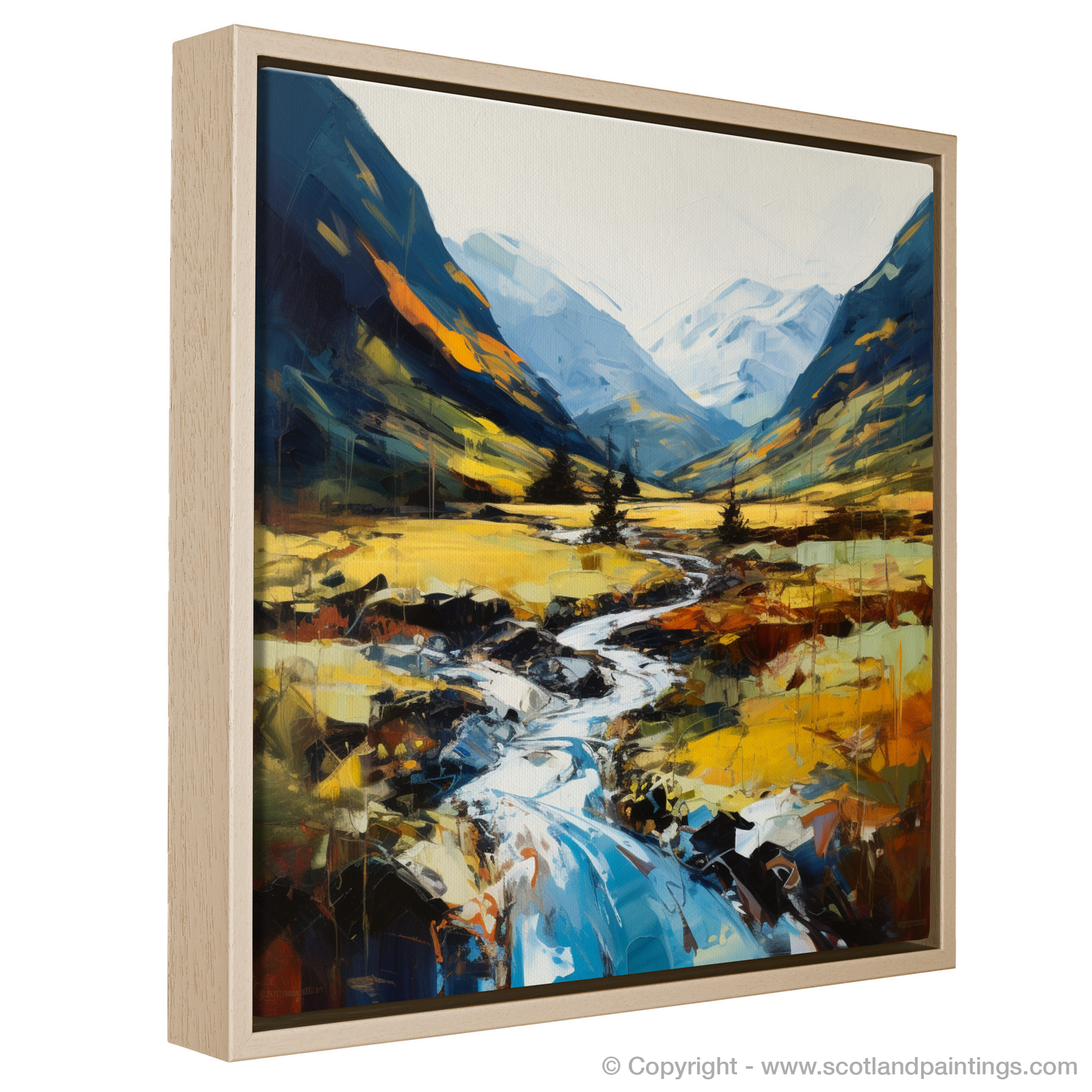 Painting and Art Print of Glen Nevis, Highlands entitled "Highland Reverie: An Expressionist Journey through Glen Nevis".