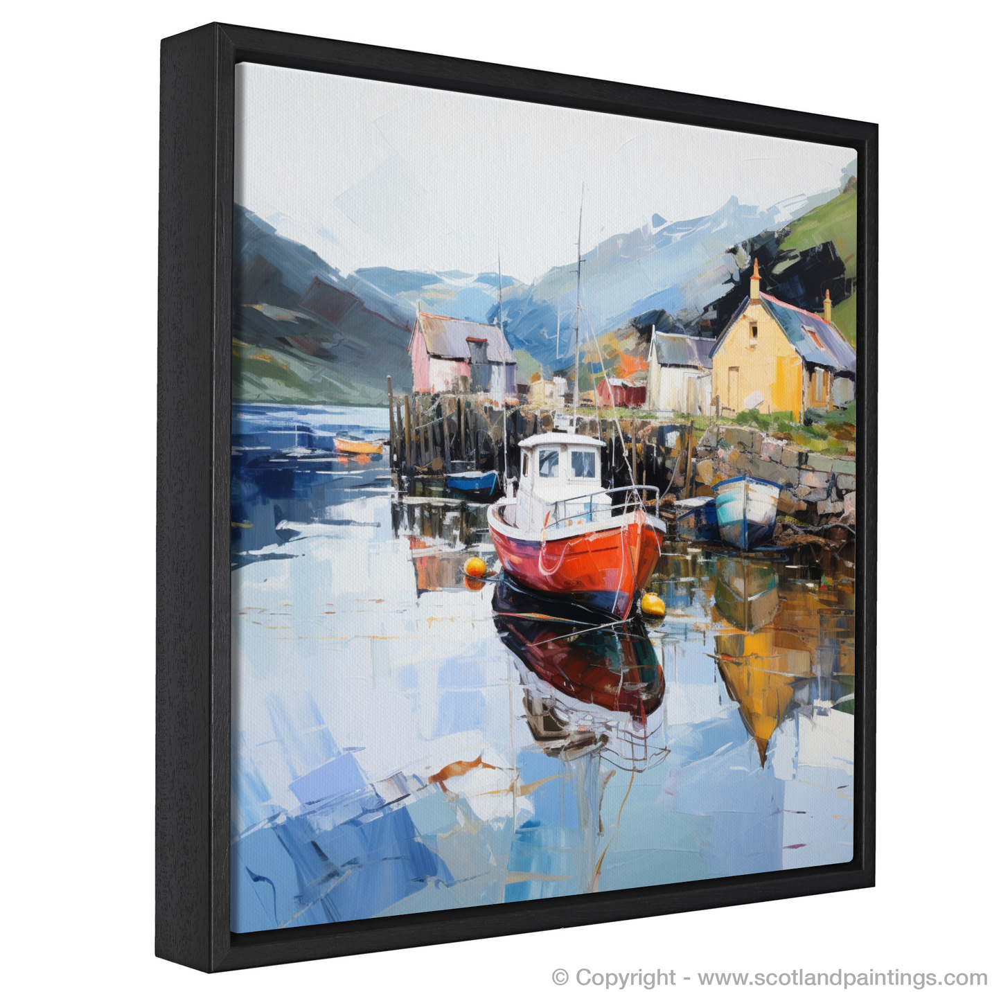 Painting and Art Print of Tayvallich Harbour, Argyll entitled "Expressionist Elegance of Tayvallich Harbour".