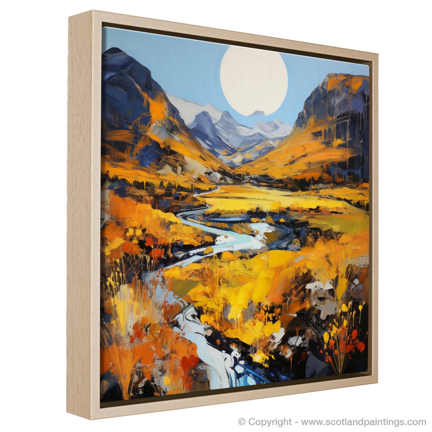 Painting and Art Print of Golden bracken in Glencoe entitled "Golden Bracken Blaze in Highland Majesty".