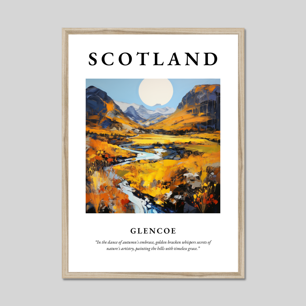 Poster in a natural frame with the word Scotland