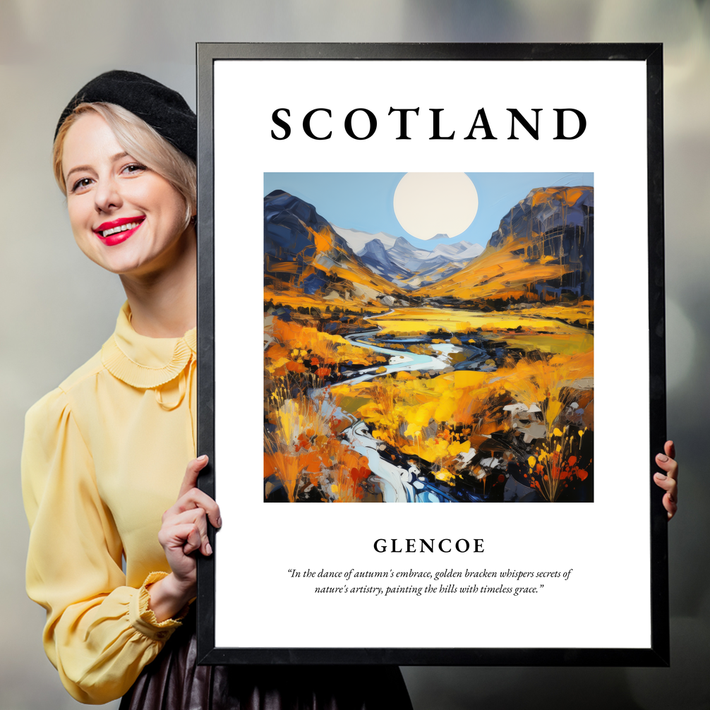 Person holding a poster of Glencoe