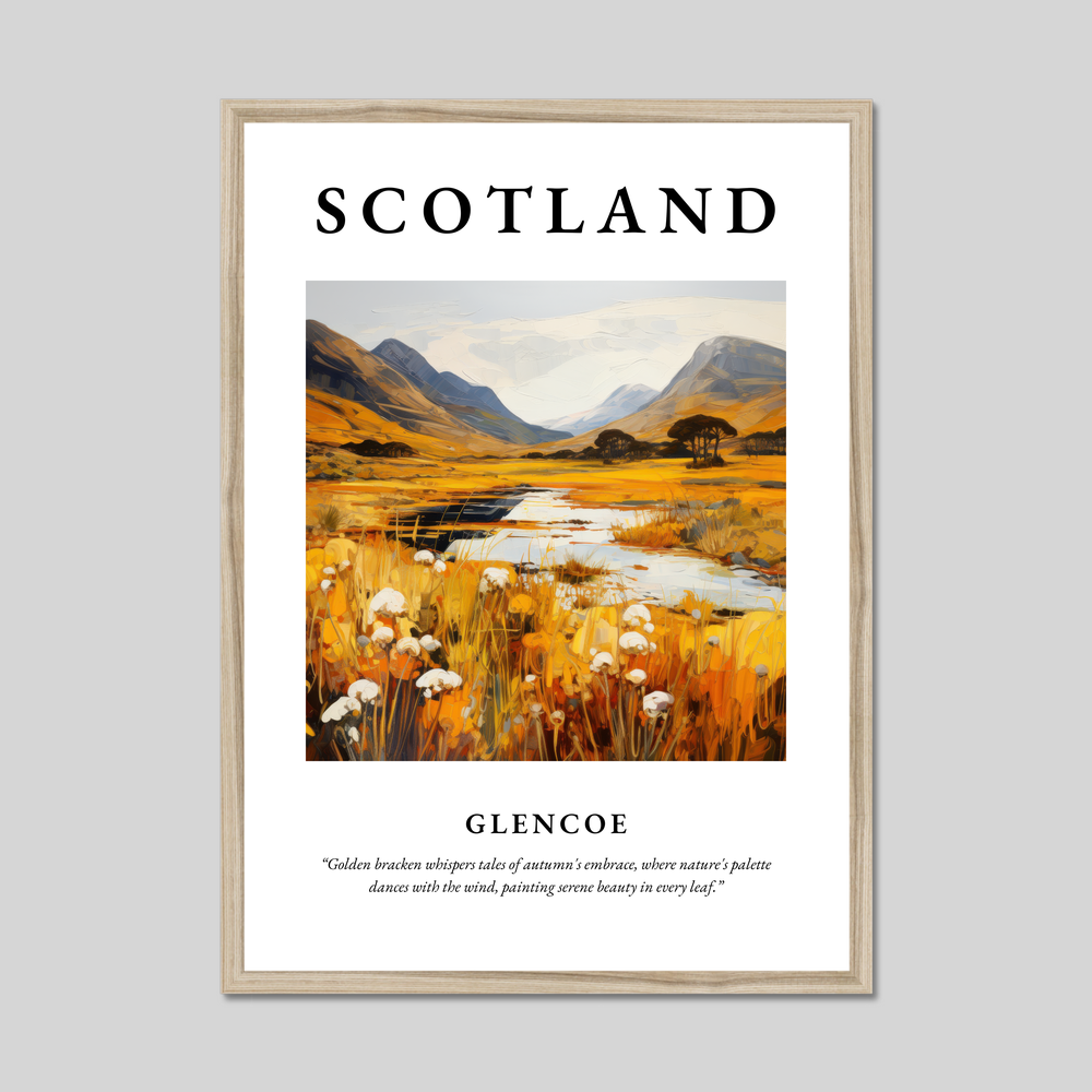 Poster in a natural frame with the word Scotland