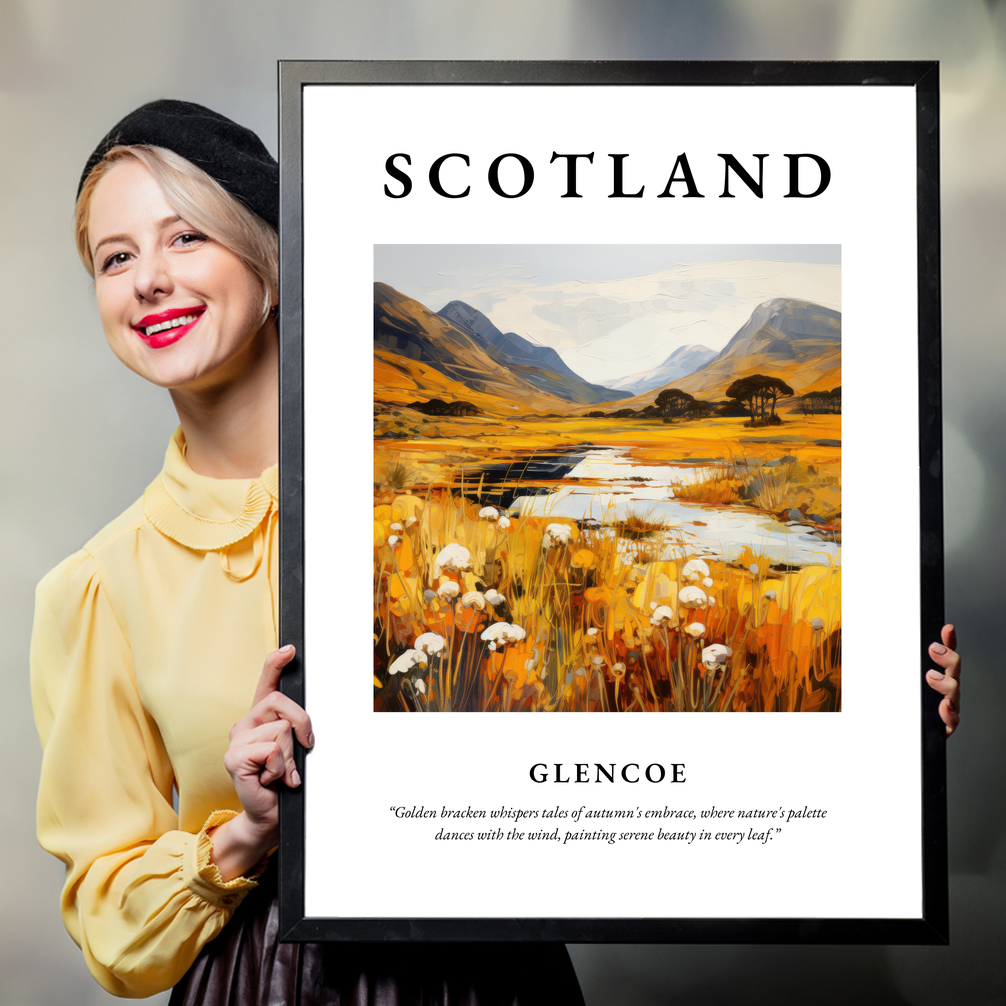 Person holding a poster of Glencoe