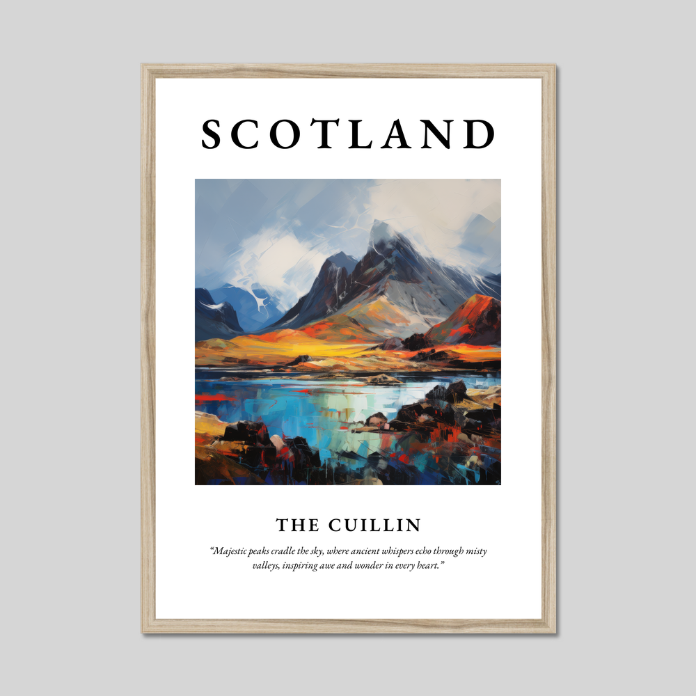 Poster in a natural frame with the word Scotland